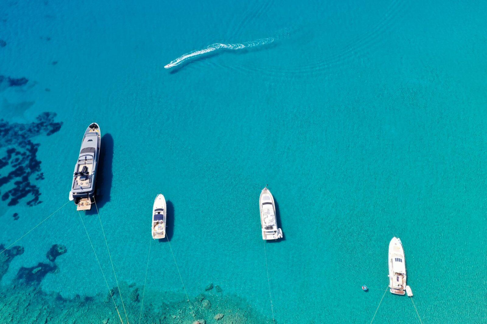 Boats on turquoise water